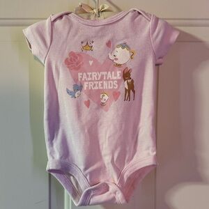 Disney Baby 0-3M Fairytale Friends Pink One Piece
